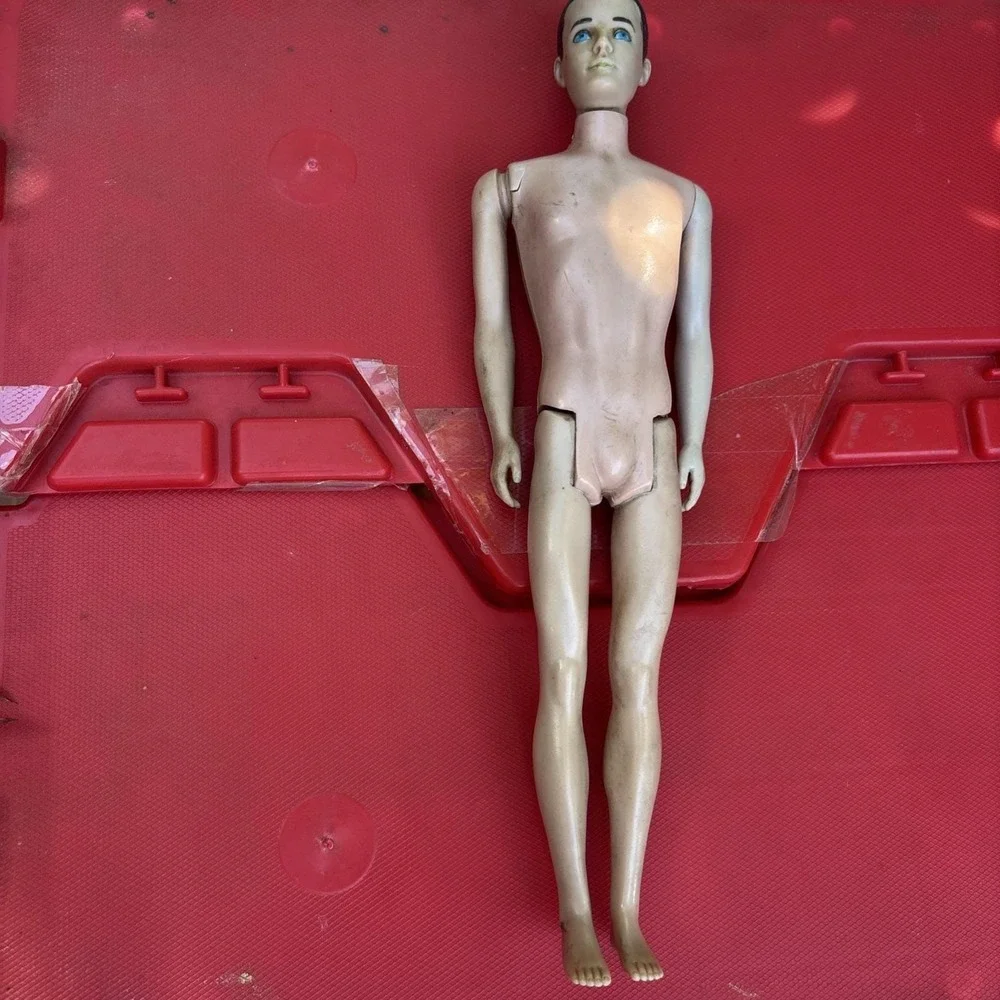 Vintage 1962 Mattel Painted Hair Ken Doll #0750 Brunette Straight Leg Great Face